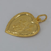 將圖片載入圖庫檢視器 24K Solid Yellow Gold Heart Zodiac Tiger Pendant 4.2 Grams
