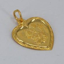將圖片載入圖庫檢視器 24K Solid Yellow Gold Heart Zodiac Tiger Pendant 4.2 Grams