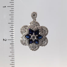將圖片載入圖庫檢視器 18K White Gold Diamond Sapphire Pendant S2.38CT D1.43CT