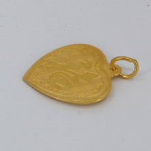 將圖片載入圖庫檢視器 24K Solid Yellow Gold Heart Zodiac Tiger Pendant 4.2 Grams