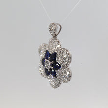 將圖片載入圖庫檢視器 18K White Gold Diamond Sapphire Pendant S2.38CT D1.43CT