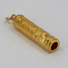 將圖片載入圖庫檢視器 24K Solid Yellow Gold Zodiac 3D Tiger Hollow Column Pendant 15.8 Grams