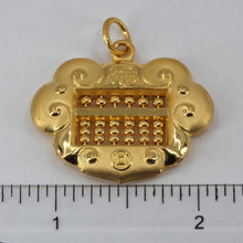 將圖片載入圖庫檢視器 24K Solid Yellow Gold Moveable Beads Abacus Pendant Charm 8.3 Grams