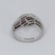 Load image into Gallery viewer, 14K White Gold Diamond Ruby Design Ring D.0.50 CT R0.30 CT
