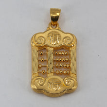 將圖片載入圖庫檢視器 24K Solid Yellow Gold Moveable Beads Abacus Pendant Charm 6.3 Grams