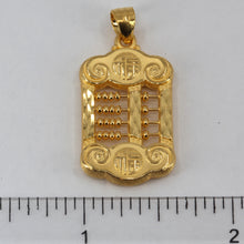 將圖片載入圖庫檢視器 24K Solid Yellow Gold Moveable Beads Abacus Pendant Charm 6.3 Grams