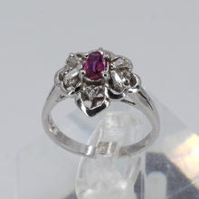 Load image into Gallery viewer, 14K White Gold Diamond Ruby Design Ring R0.20 CT D0.05 CT
