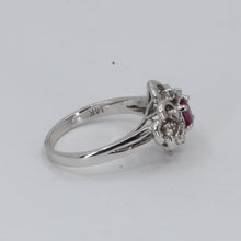 Load image into Gallery viewer, 14K White Gold Diamond Ruby Design Ring R0.20 CT D0.05 CT

