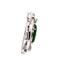 Load image into Gallery viewer, 18K Solid White Gold Diamond Jade Pendant D0.56
