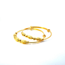 Load image into Gallery viewer, One Pair of 24K Solid Yellow Gold Baby bangles 8.2 Grams
