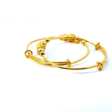 Load image into Gallery viewer, One Pair of 24K Solid Yellow Gold Baby bangles 9.6 Grams
