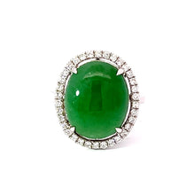 Load image into Gallery viewer, 18K White Gold Women Jade Ring D0.46CT
