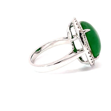 Load image into Gallery viewer, 18K White Gold Women Jade Ring D0.46CT
