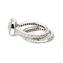 將圖片載入圖庫檢視器 18K White Gold Diamond Engagement Ring Wedding Band Set CD2.18CT SD1.61CT
