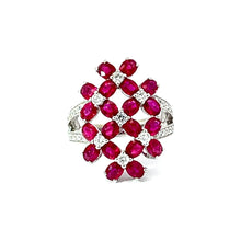 Load image into Gallery viewer, 18K White Gold Diamond Women Ruby Ring D0.61CT
