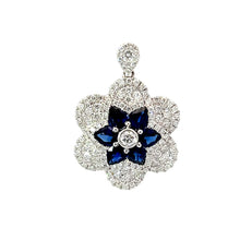 將圖片載入圖庫檢視器 18K White Gold Diamond Sapphire Pendant S2.38CT D1.43CT