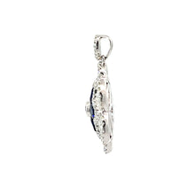將圖片載入圖庫檢視器 18K White Gold Diamond Sapphire Pendant S2.38CT D1.43CT
