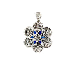 將圖片載入圖庫檢視器 18K White Gold Diamond Sapphire Pendant S2.38CT D1.43CT