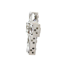 將圖片載入圖庫檢視器 14K White Gold Diamond Sapphire Cross Pendant S0.60CT D0.50CT