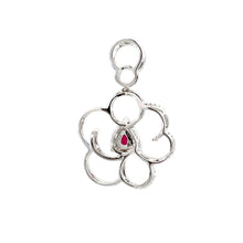 將圖片載入圖庫檢視器 18K White Gold Diamond Cabochon Ruby Pendant R2.52CT D0.62CT