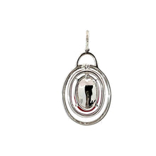 將圖片載入圖庫檢視器 18K White Gold Diamond Oval Cabochon Ruby Pendant R5.83CT D0.58CT