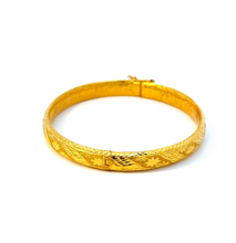 Load image into Gallery viewer, 24K Solid Yellow Gold Design Fook 福 Bangle 18.2 Grams 千足金
