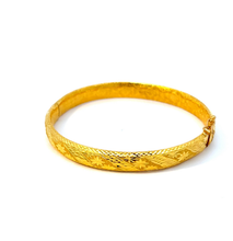 Load image into Gallery viewer, 24K Solid Yellow Gold Design Fook 福 Bangle 18.2 Grams 千足金
