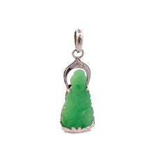 Load image into Gallery viewer, 18K Solid White Gold Jade Guan Yin 觀音 Pendant 4.5 Grams
