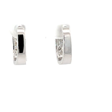 Load image into Gallery viewer, 14K Solid White Gold Diamond Hoop Earrings D0.54 CT
