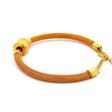 Load image into Gallery viewer, 24K Solid Yellow Gold Mesh Design Fortune Spinning Wheel Bangle 16.4 Grams
