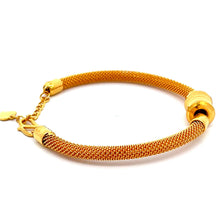 Load image into Gallery viewer, 24K Solid Yellow Gold Mesh Design Fortune Spinning Wheel Bangle 16.4 Grams
