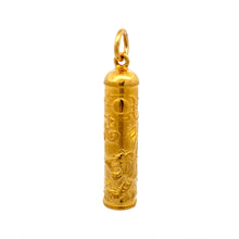 將圖片載入圖庫檢視器 24K Solid Yellow Gold Zodiac 3D Tiger Hollow Column Pendant 15.8 Grams