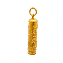 將圖片載入圖庫檢視器 24K Solid Yellow Gold Zodiac 3D Tiger Hollow Column Pendant 15.8 Grams