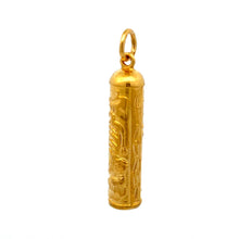 將圖片載入圖庫檢視器 24K Solid Yellow Gold Zodiac 3D Tiger Hollow Column Pendant 15.8 Grams
