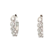 Load image into Gallery viewer, 18K Solid White Gold Diamond Hoop Earrings D0.41 CT
