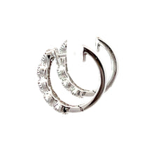 Load image into Gallery viewer, 18K Solid White Gold Diamond Hoop Earrings D0.41 CT

