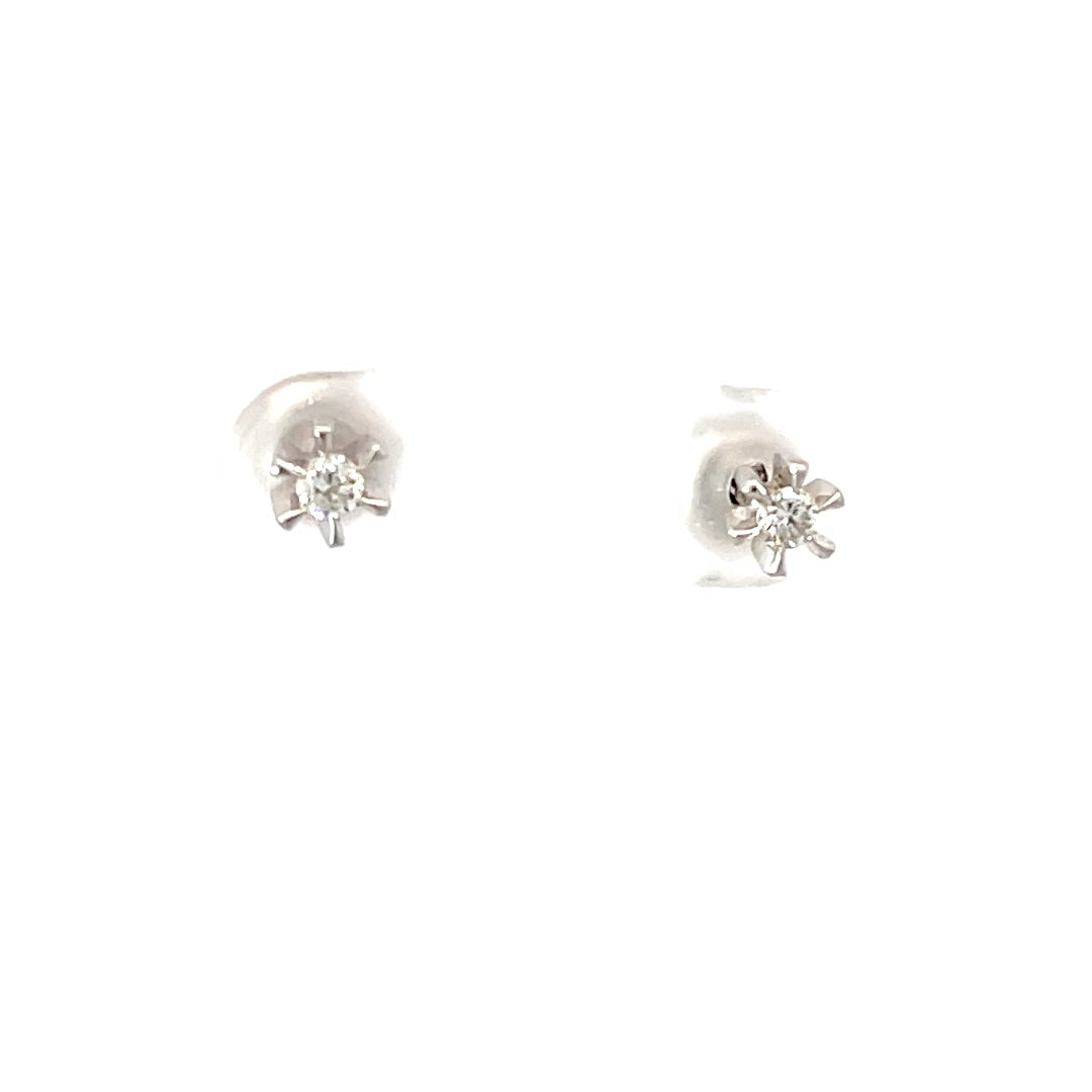 Platinum Diamond Stud Earrings D0.13 CT