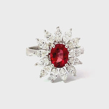 Load and play video in Gallery viewer, 18K White Gold Diamond Women Ruby Ring D1.55CT
