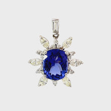 Load and play video in Gallery viewer, 18K White Gold Diamond Tanzanite Pendant T4.93CT SD1.00CT
