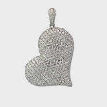 Load and play video in Gallery viewer, 18K White Gold Diamond Heart Pendant D2.66 CT
