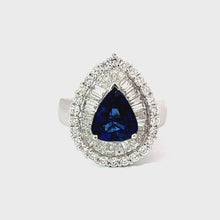 Load and play video in Gallery viewer, 18K White Gold Women Diamond Sapphire Ring S3.03CT
