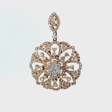 Load and play video in Gallery viewer, 18K Rose Gold Diamond Circular Design Pendant D3.56 CT
