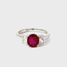 Load and play video in Gallery viewer, 18K White Gold Women Diamond Ruby Ring R2.03CT D0.67CT
