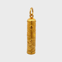 將影片載入圖庫檢視器並播放,24K Solid Yellow Gold Zodiac 3D Tiger Hollow Column Pendant 15.8 Grams