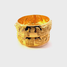 Load and play video in Gallery viewer, One Pair Of 24K Solid Yellow Gold Wedding Dragon Phoenix Bangles 58.9 Grams
