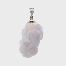 Load and play video in Gallery viewer, 14K Solid White Gold Purple Jade Pi Xiu Pi Yao 貔貅 Pendant 9.6 Grams
