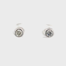 Load and play video in Gallery viewer, 18K Solid White Gold Diamond Stud Earrings D0.49 CT

