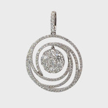 Load and play video in Gallery viewer, 18K White Gold Diamond Circle Flower Pendant D2.65 CT
