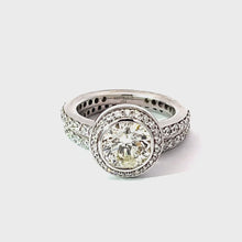 將影片載入圖庫檢視器並播放,18K White Gold Diamond Engagement Ring Wedding Band Set CD2.18CT SD1.61CT