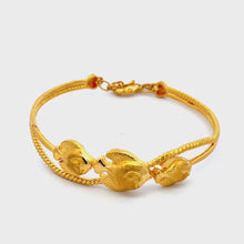 Load and play video in Gallery viewer, 24K Solid Yellow Gold Fish Bangle 20.5 Grams
